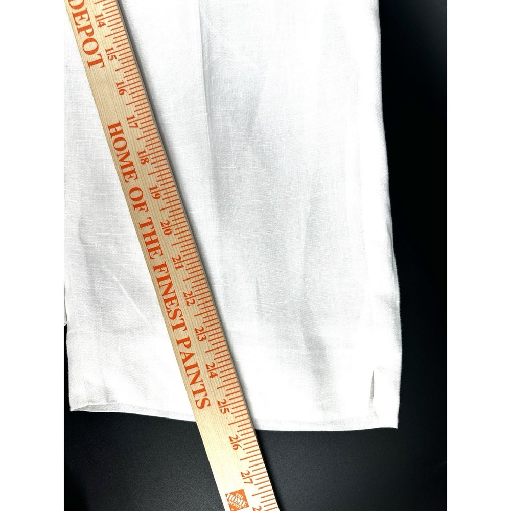 David N Pants White Linen Sz 16 Cropped Wide Sz Leg Lined Casual Pockets JJ23 - Picture 5 of 7